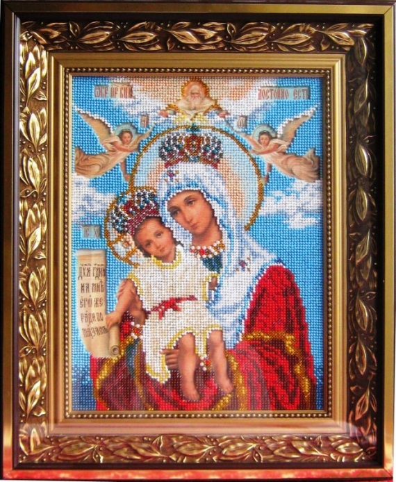 Икона бисером Богородица Милующая