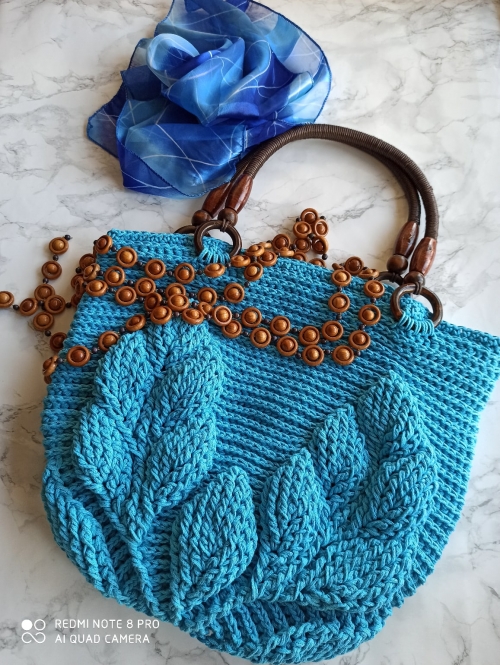 Пляжная сумка / сумка-шопер голубого цвета