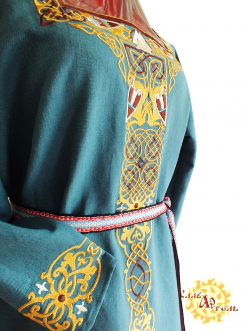 Льняное платье Варвара Краса бирюзовое
