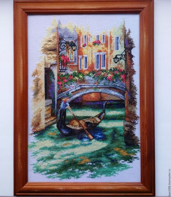 Картина вышитая крестиком "Венеция"