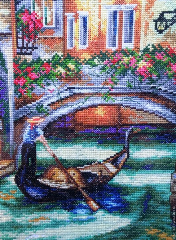 Картина вышитая крестиком "Венеция"