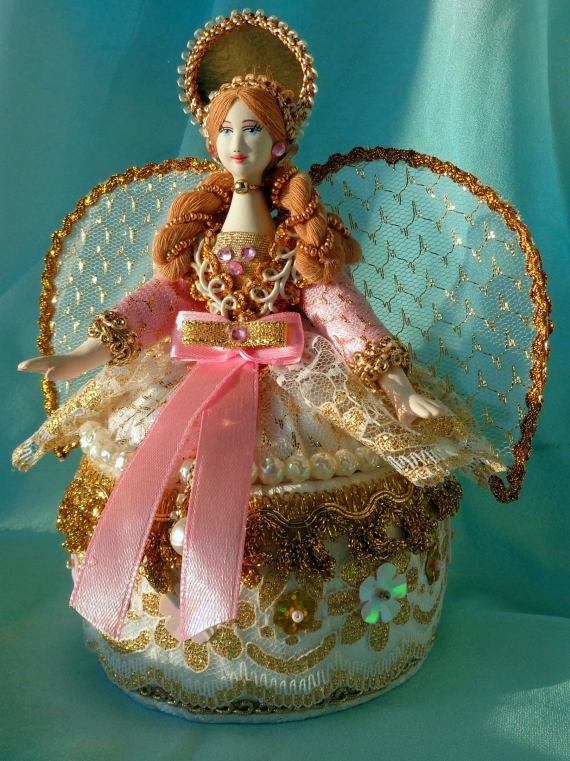 Кукла-шкатулка "Золотистый Ангел"