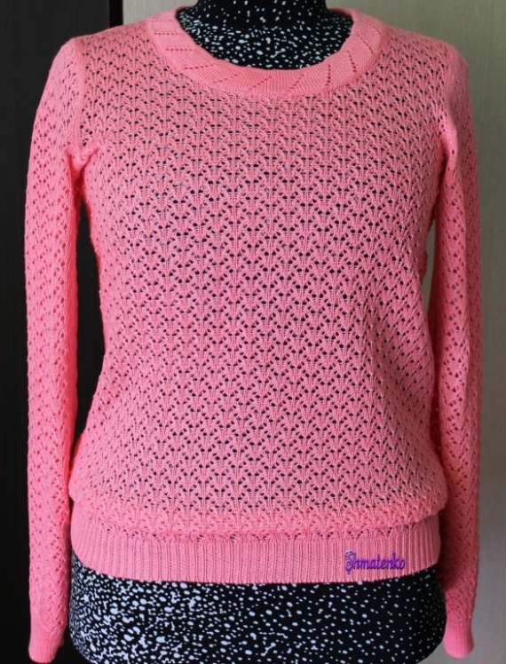Ажурный пуловер "Розовое чудо"