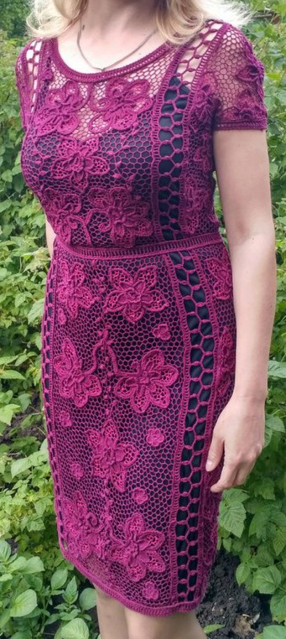 Платье "Пурпурный ажур"