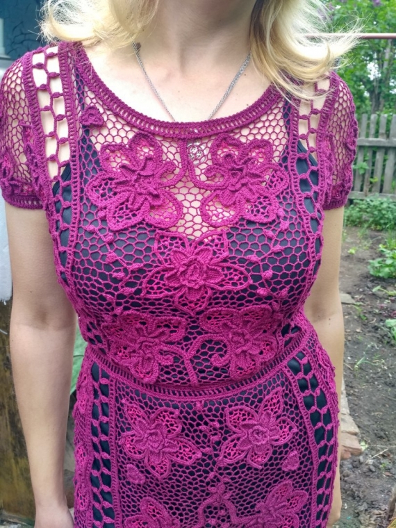 Платье "Пурпурный ажур"