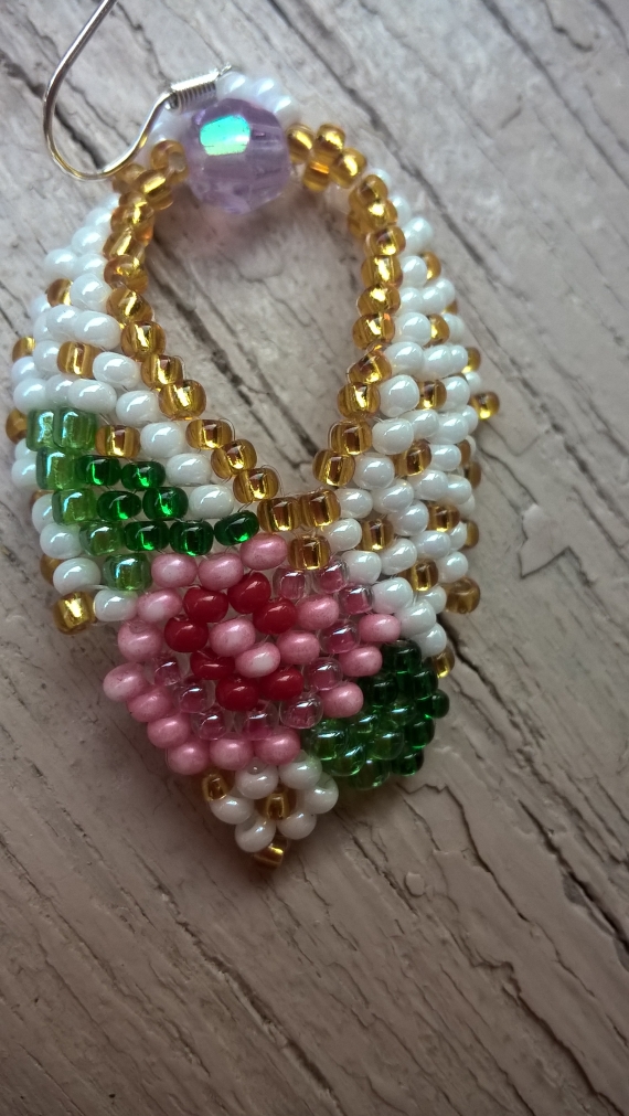Сережки с розочкой