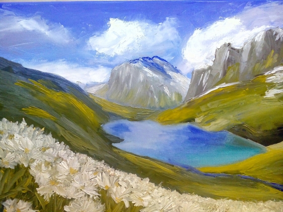 Картина "Озеро в горах"