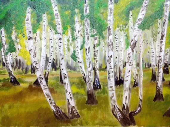 Картина "Березовый лес"