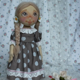 Текстильная интерьерная куколка "Ромашковое настроение"