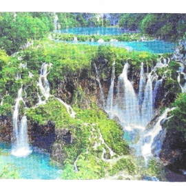 Вышитая картина "Плитвицкие водопады"