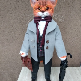 Интерьерная  игрушка "Кот Леопольд"
