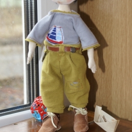 Мальчишка Николошка-текстильная кукла