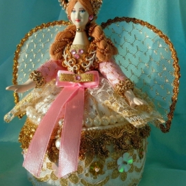 Кукла-шкатулка "Золотистый Ангел"