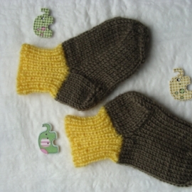 Носочки для новорожденного Хаки+Желтый
