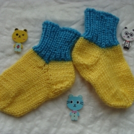 Носочки для новорожденного мальчика Желтый+Голубой