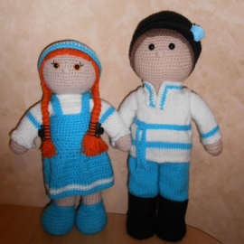 Интерьерные куклы: Настенька и Егорка..