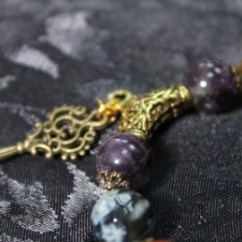"Золотой ключик" браслет из агата, опала, аметиста и яшмы