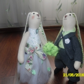 Свадебная пара Кролики тильда