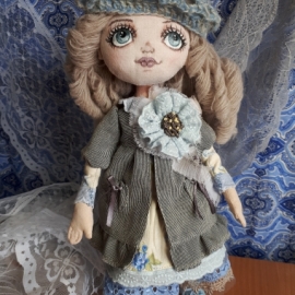 Текстильная кукла Настя в наряде в стиле Бохо