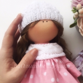 Кукла текстильная "Малышка с мишкой"