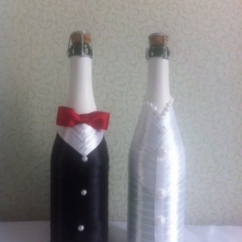 Декор шампанского для свадьбы